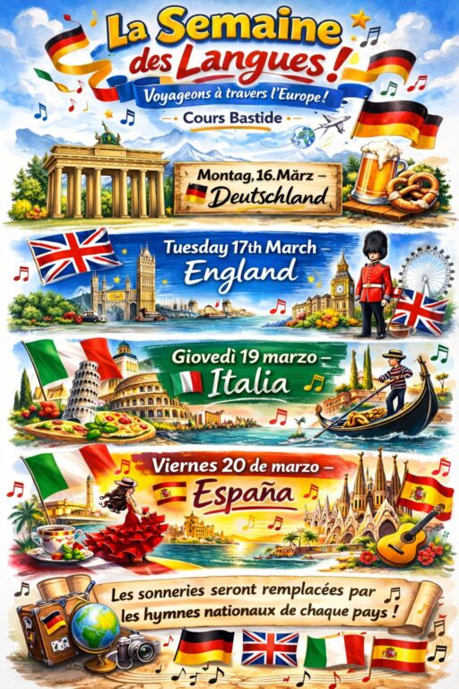 Cours Bastide Établissement scolaire à Marseille - semaine des langues du 16 au 20 mars 6 Cours Bastide Établissement scolaire à Marseille - semaine des langues du 16 au 20 mars 5